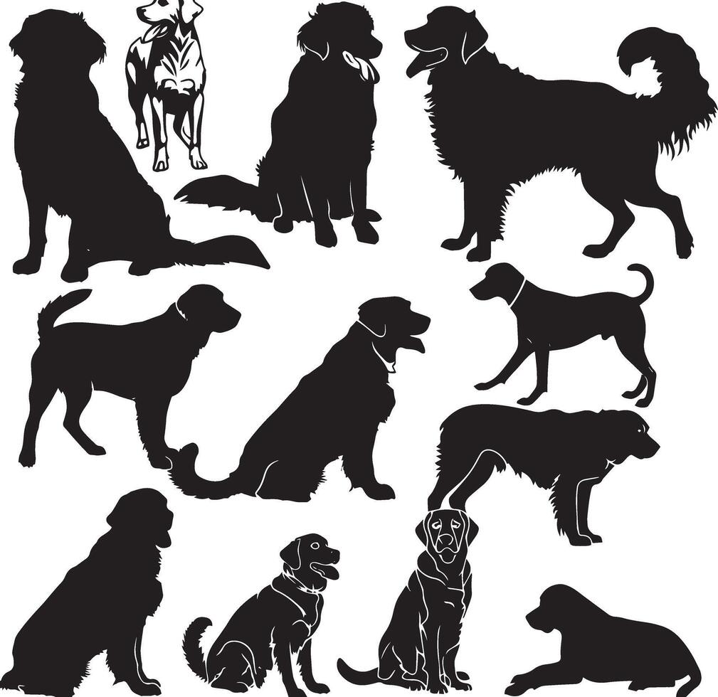 Golden retriever silhouette vector