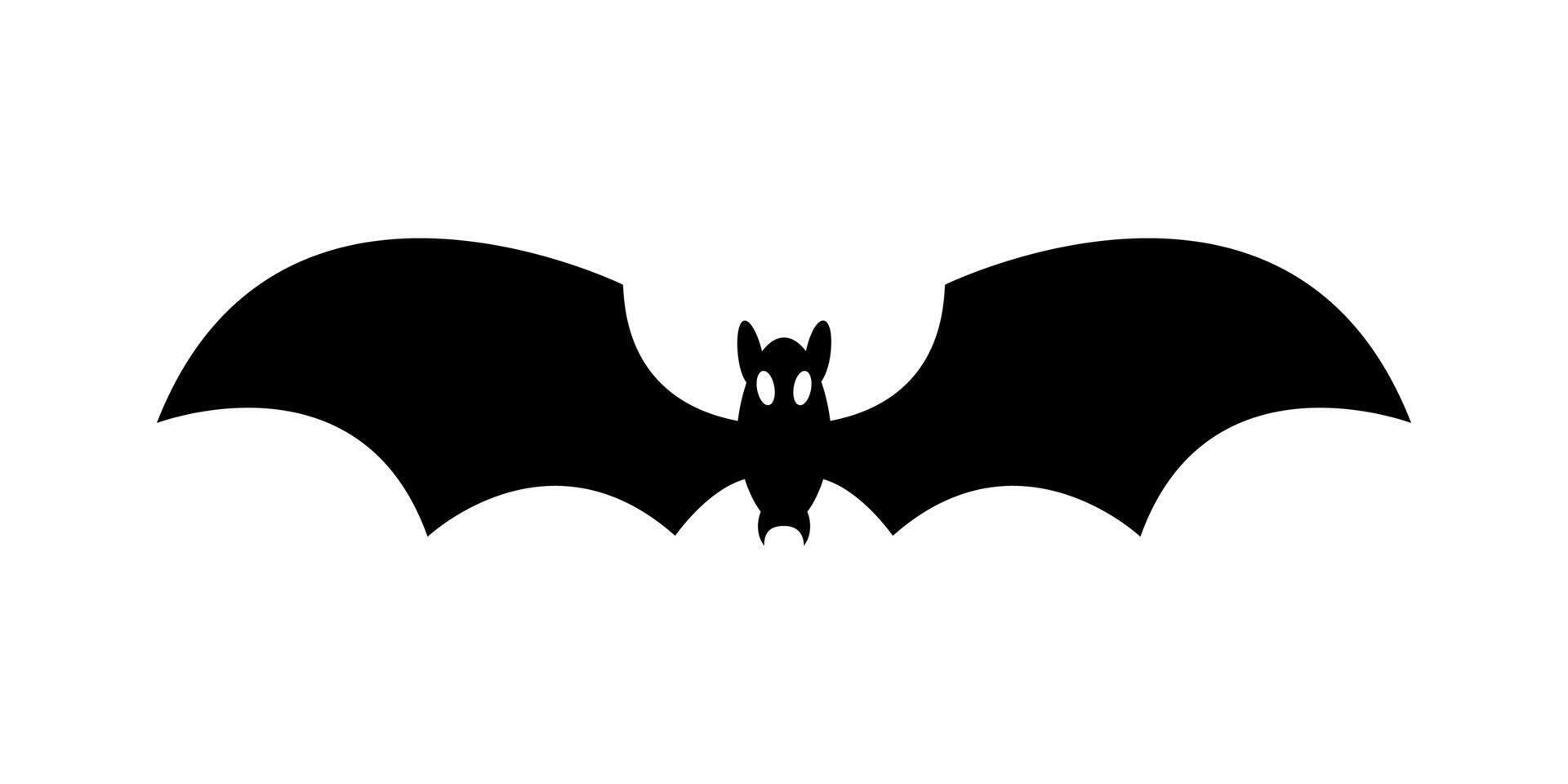 Halloween bat silhouette simple black isolated illustration on white background. Halloween bat editable icon vector