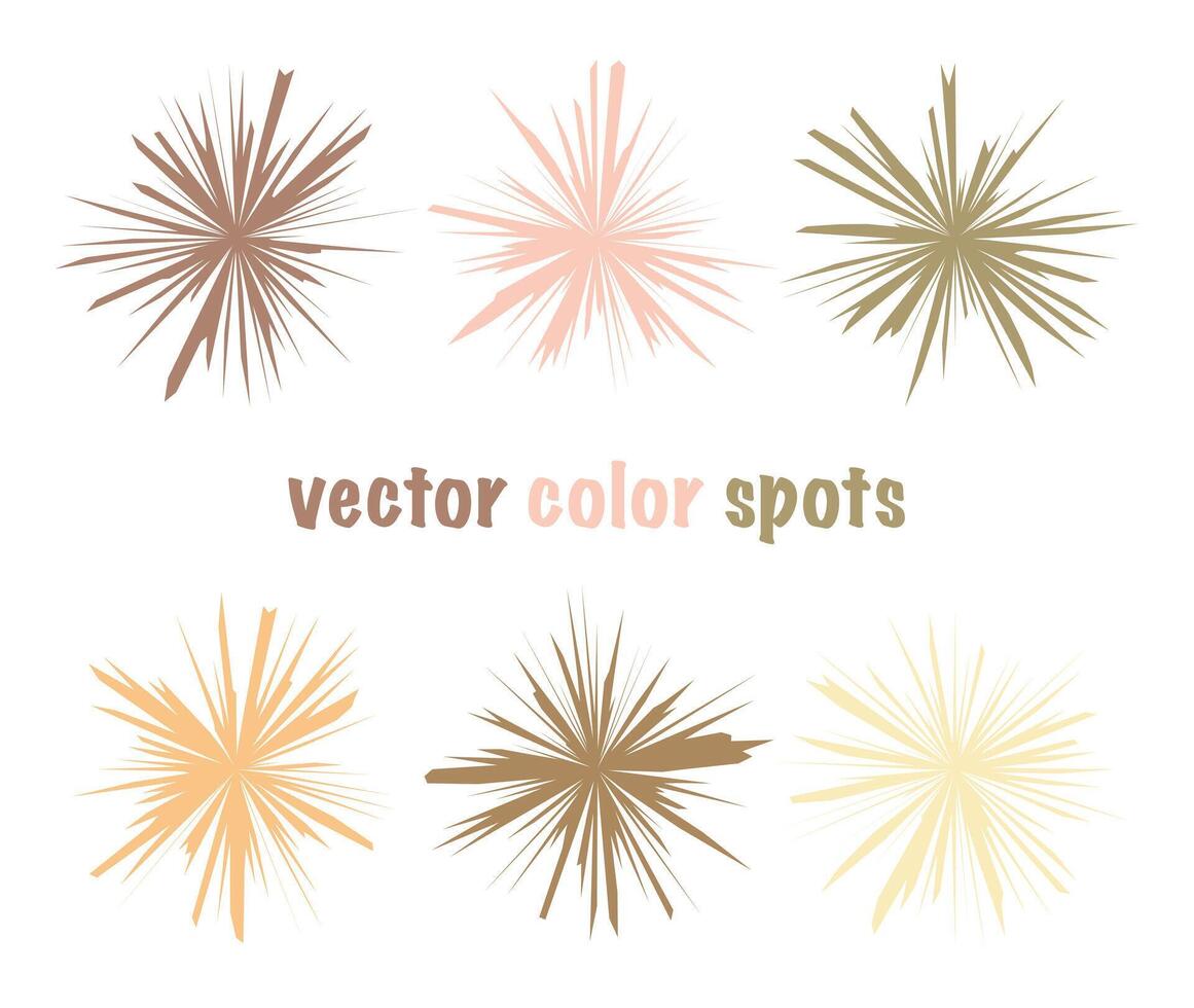 Set of color editable sharp spots. Nude pastel crystal circles. Gentle beige icons abstract shapes for your design vector