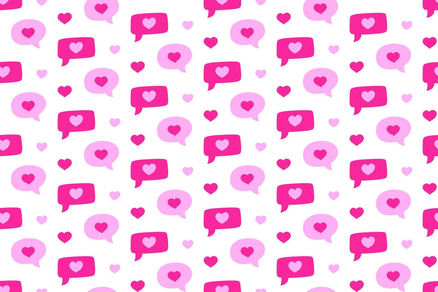 Love Chat Bubbles. Pink Seamless Pattern. Ideal For Social Media Messaging, Romance, And Valentines Day Themes vector