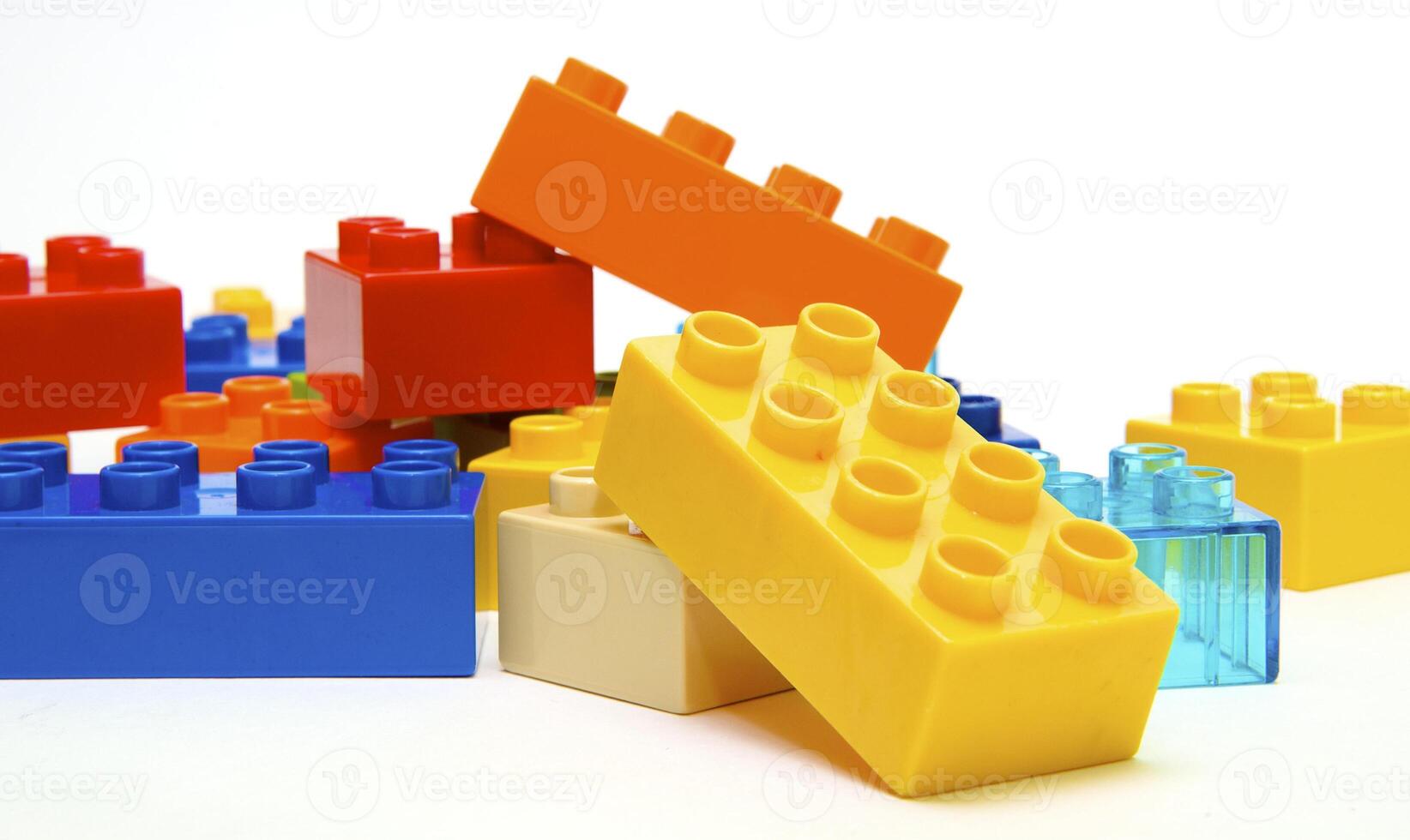 Plastic elements blocks for the designer photo