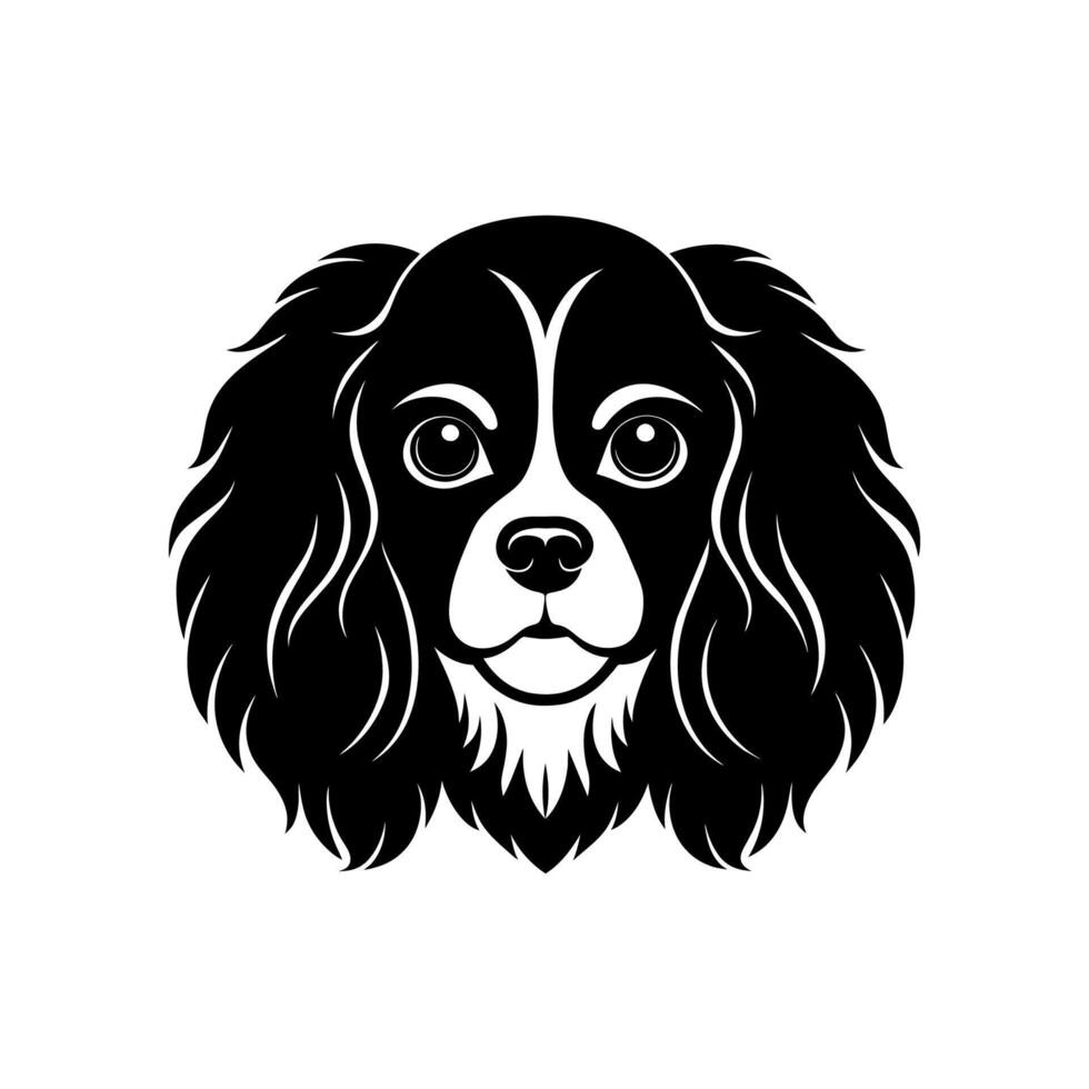 Cavalier King Charles Spaniel Face Silhouette vector
