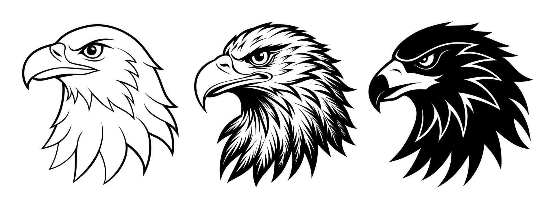 Eagle Head Logo or Icons Set vector