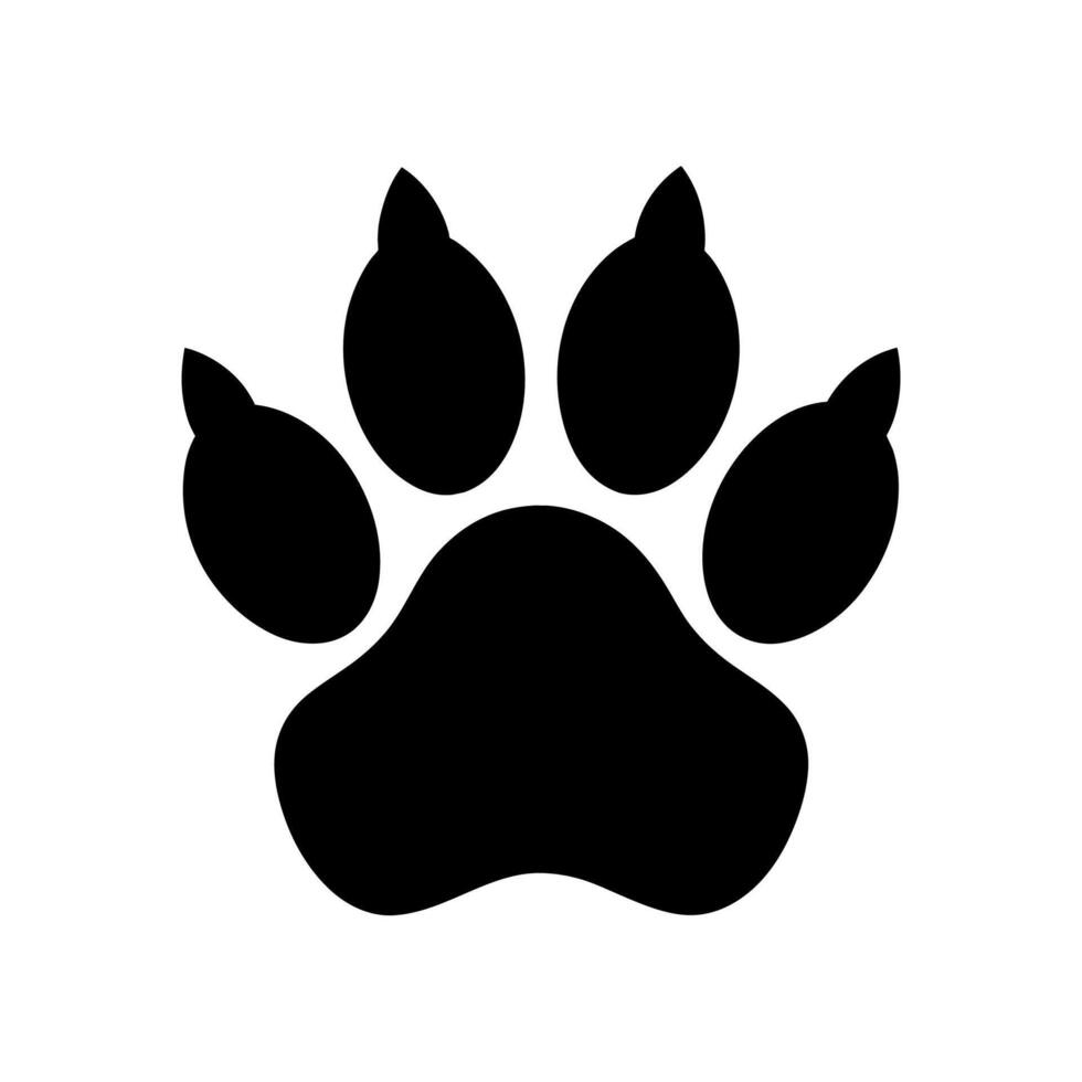 A Black and White Sharp Nail Paw Print vector
