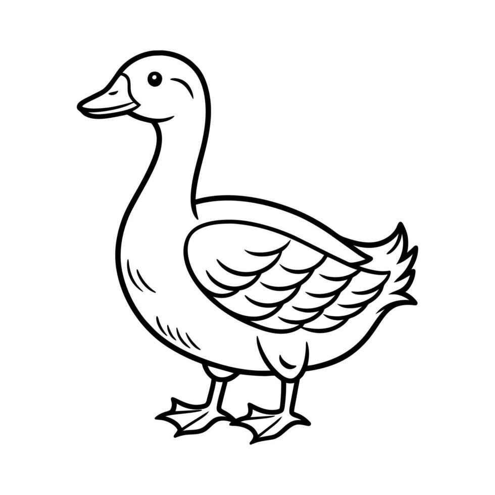 A Hand Drawn Duck Outline vector