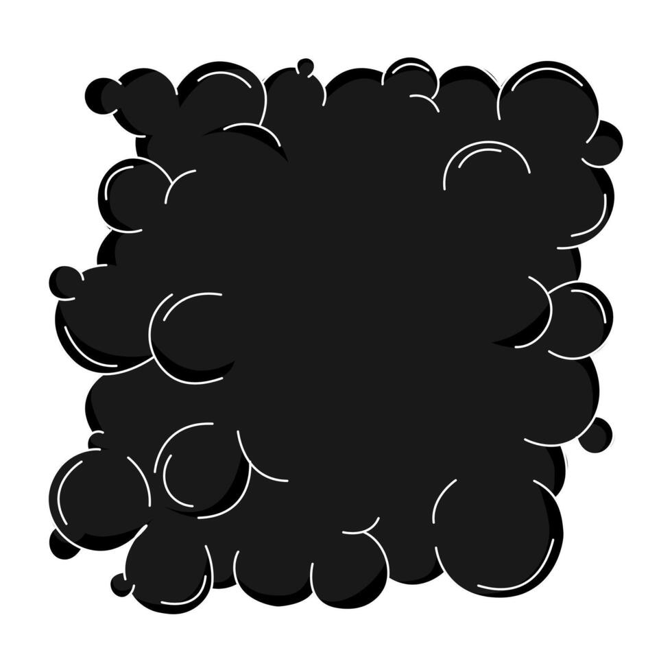 Huge abstract bubble in dark color. Whimsical balloons organic elements in trendy retro y2k style. Cartoon graffiti illustration isolated on white background. vector
