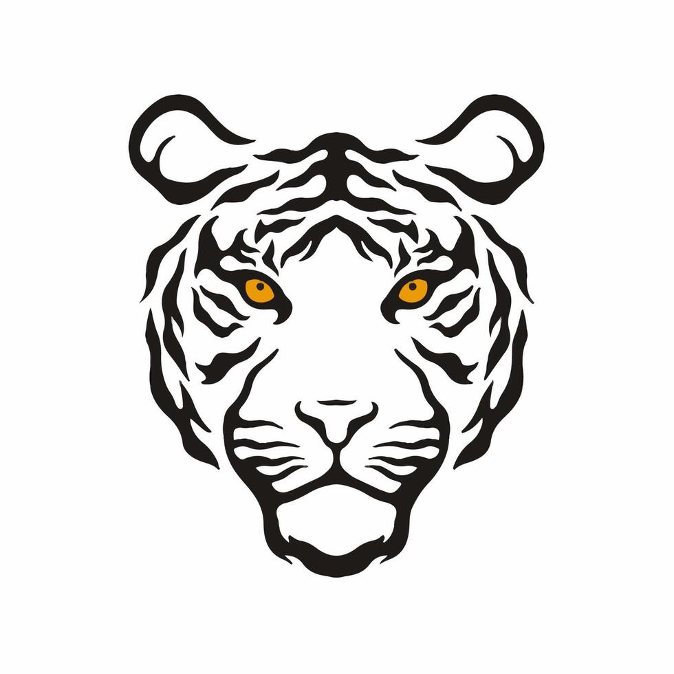 Tiger Symbol Logo. Tribal Tattoo Design. Stencil Decal Illustration vector
