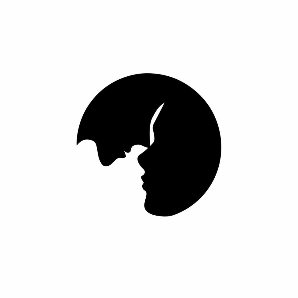 Couple Symbol Logo. Tattoo Design. Stencil Decal Illustration vector