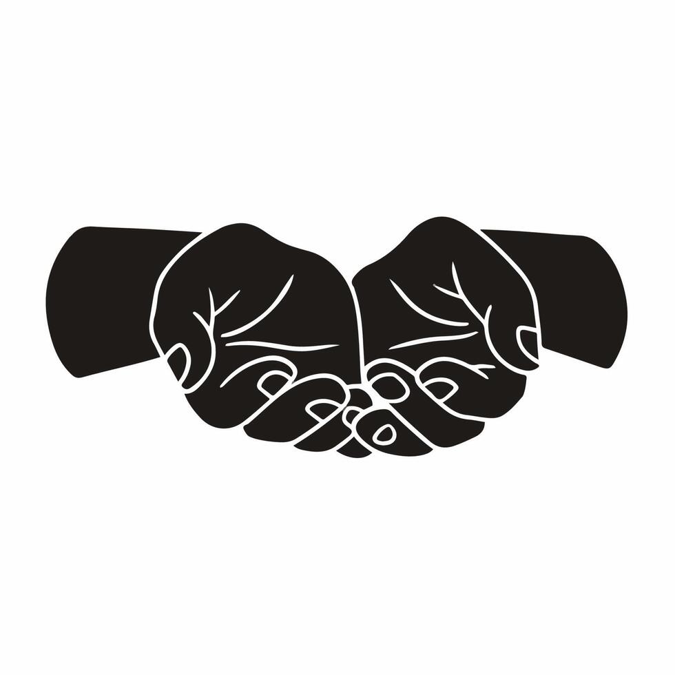 Praying Hand Symbol Logo. Tattoo Design. Stencil Decal Illustration vector