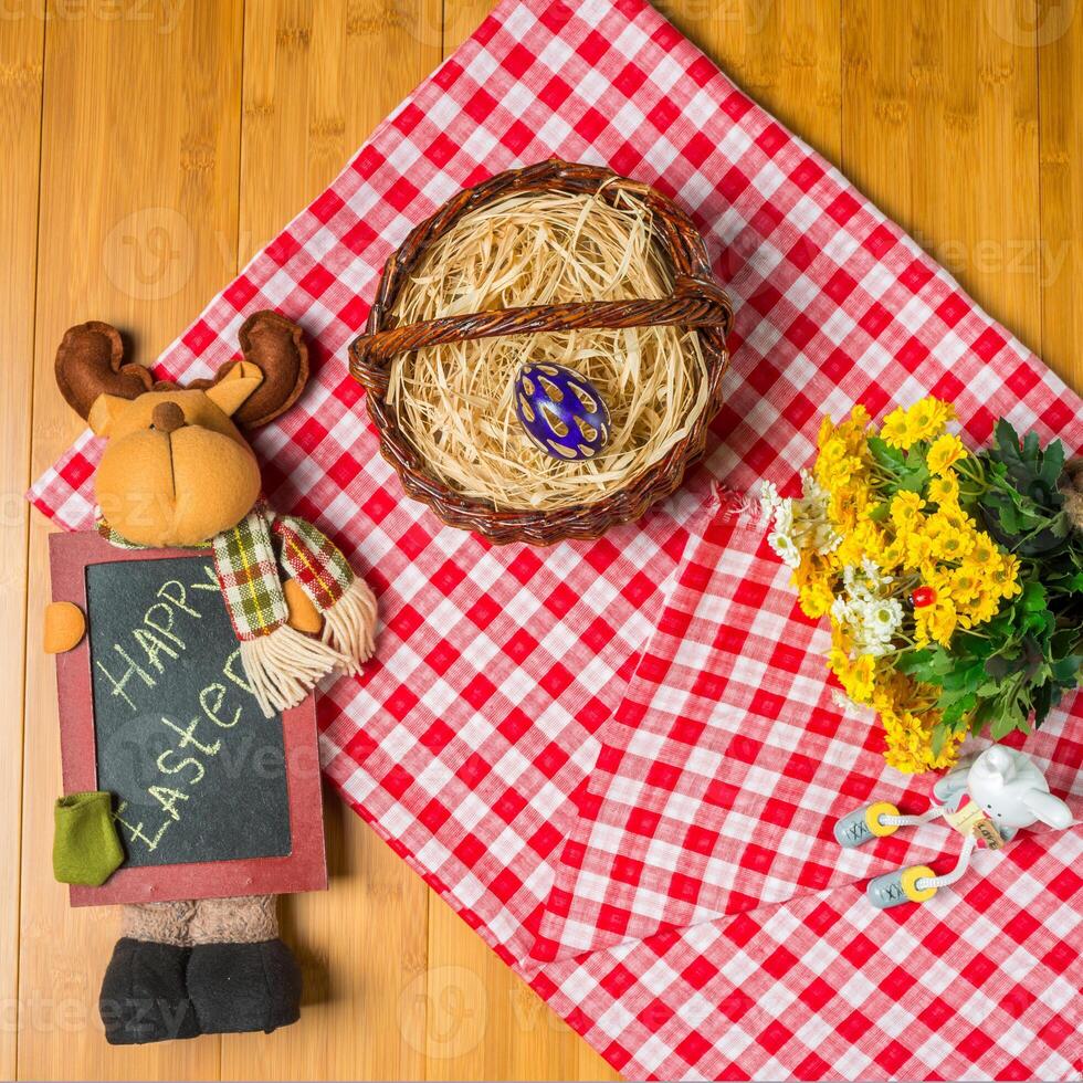 Easter table setting copyspace background photo