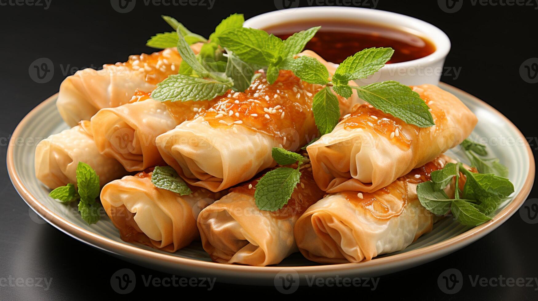 Spring rolls crispy thin wrap with vegetable photo