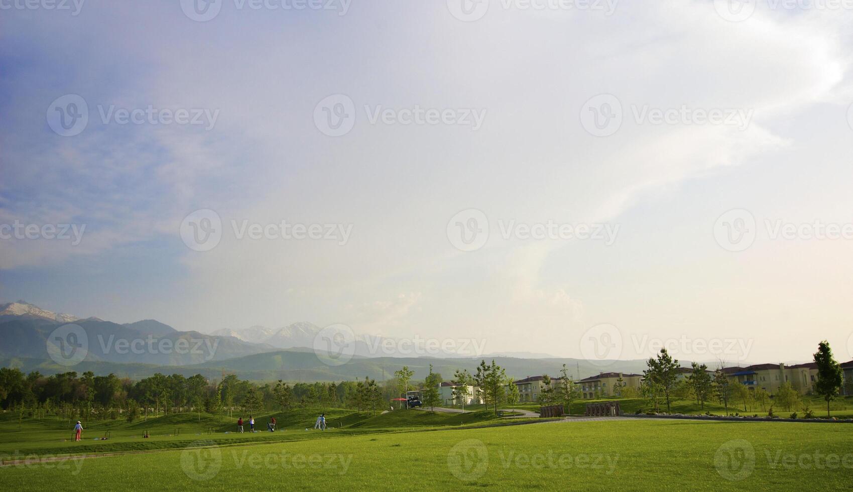 Golf is club with the view of the mountains photo