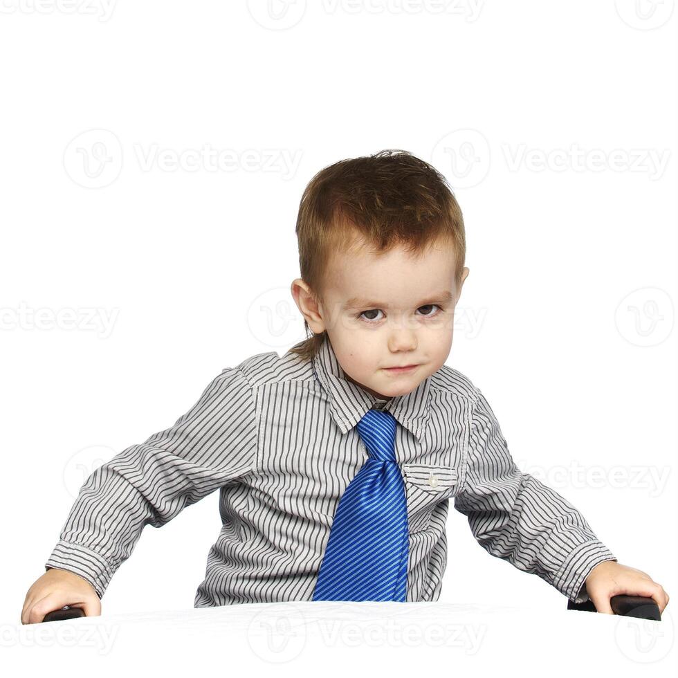 Stunning Studio Portrait of a Charming Young Boy photo