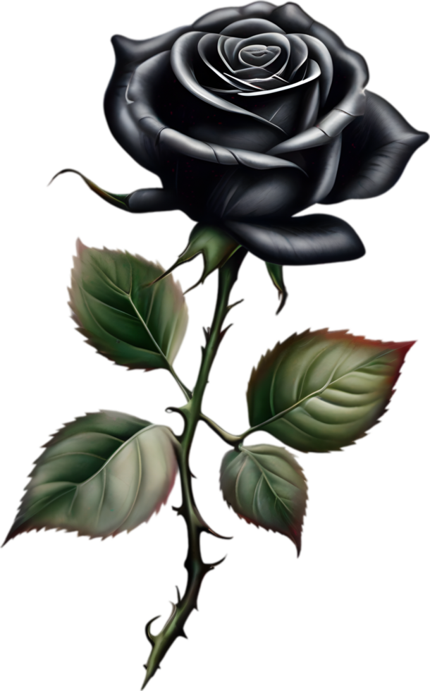 Black and White Rose Drawing, Pen and Ink Sketch Flowers. AI-Generated. png
