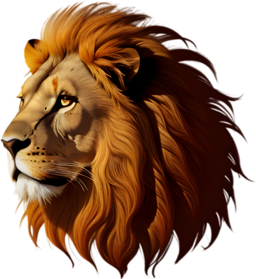 Silhouette logo of a majestic lion's mane. AI-Generated. png