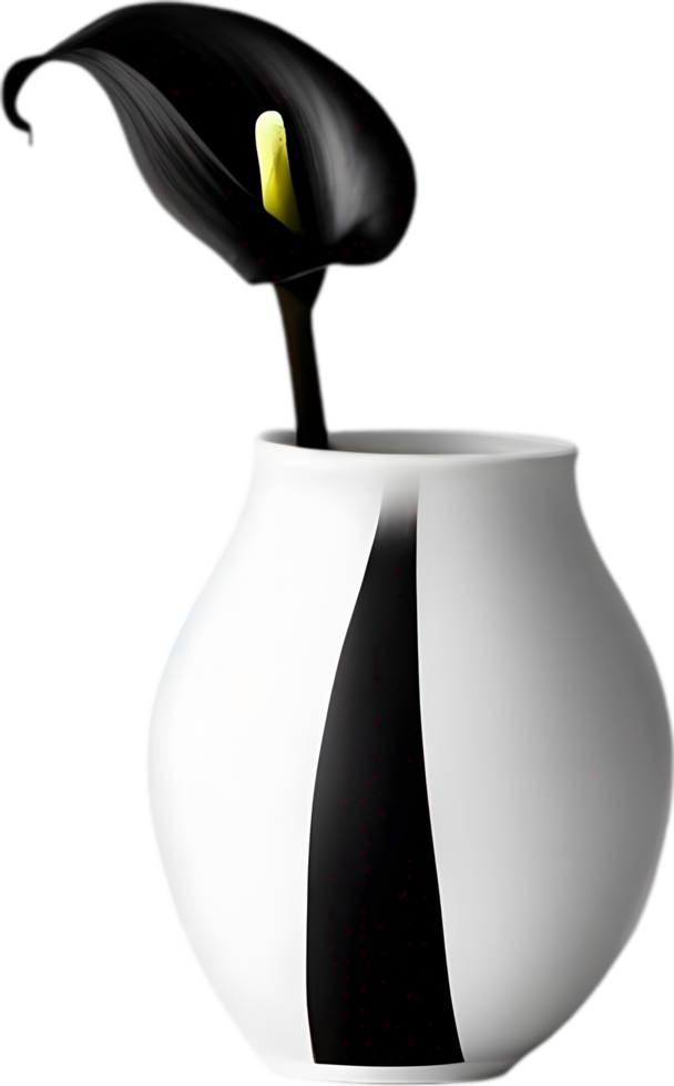 Calla lily in a minimalist ceramic vase. AI-Generated. png