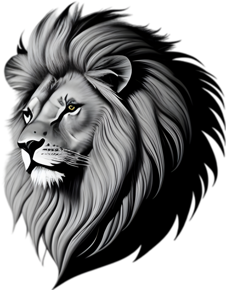 Silhouette logo of a majestic lion's mane. AI-Generated. png