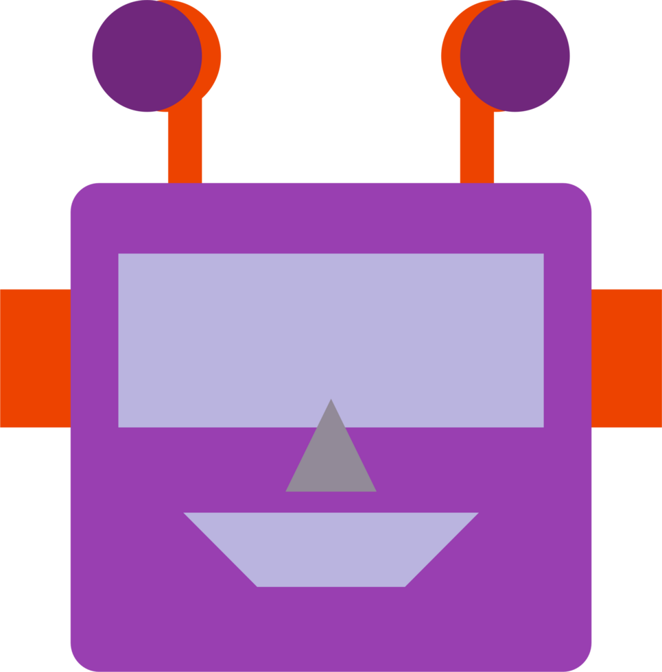 Flat cool robot head emoji png