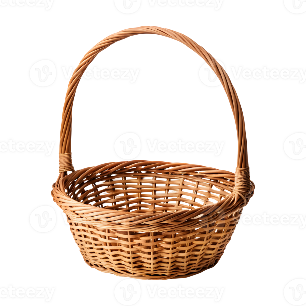 Wicker Basket Isolated on Transparent Background png