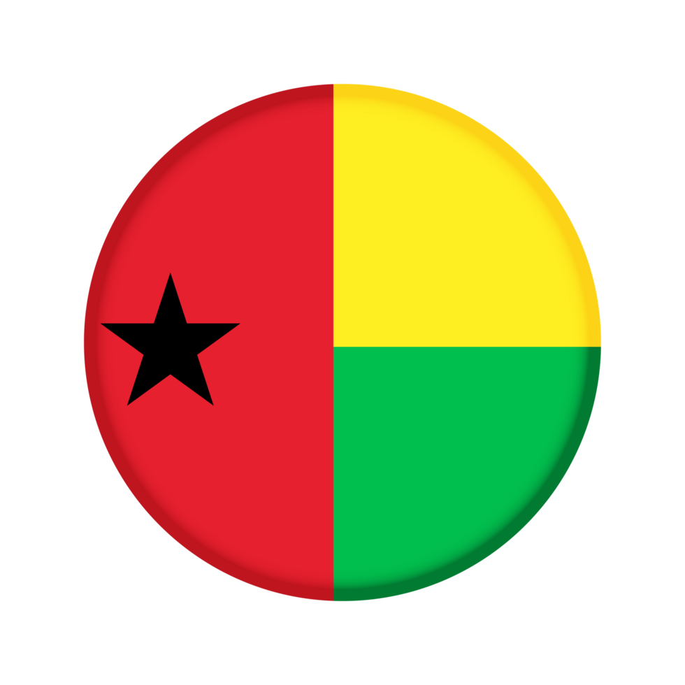 Round flag of Guinea Bissau png