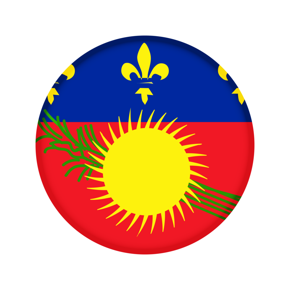 Round flag of Guadeloupe png