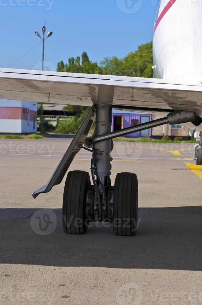 business plane parked at the airport photo