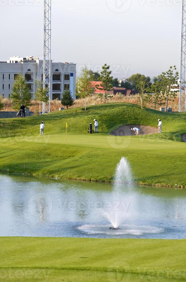 Fine golf club in foothills of Zailiyskiy Alatau photo