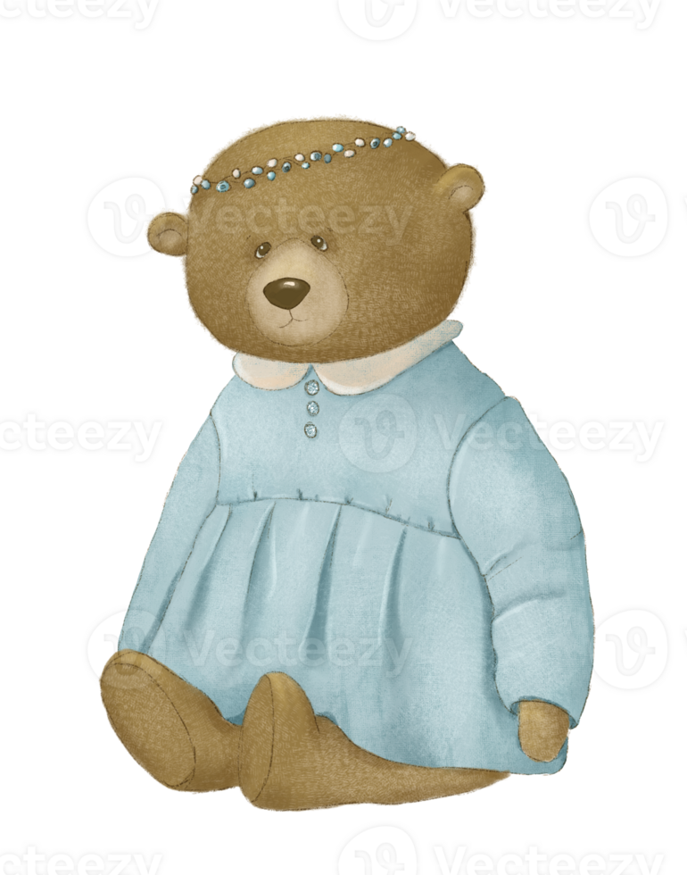 cartoon teddy bear in dress png