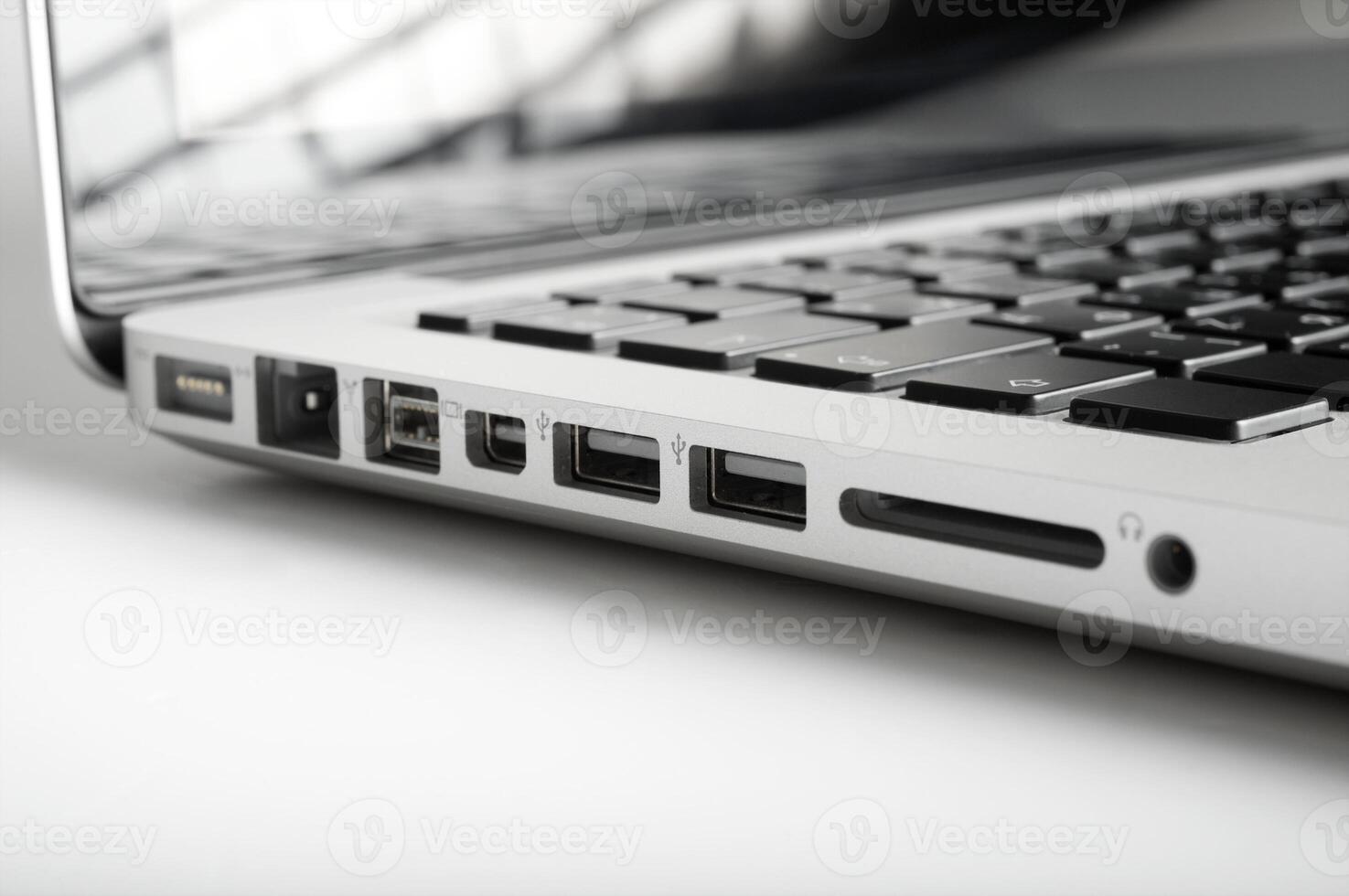 Laptop on white background photo