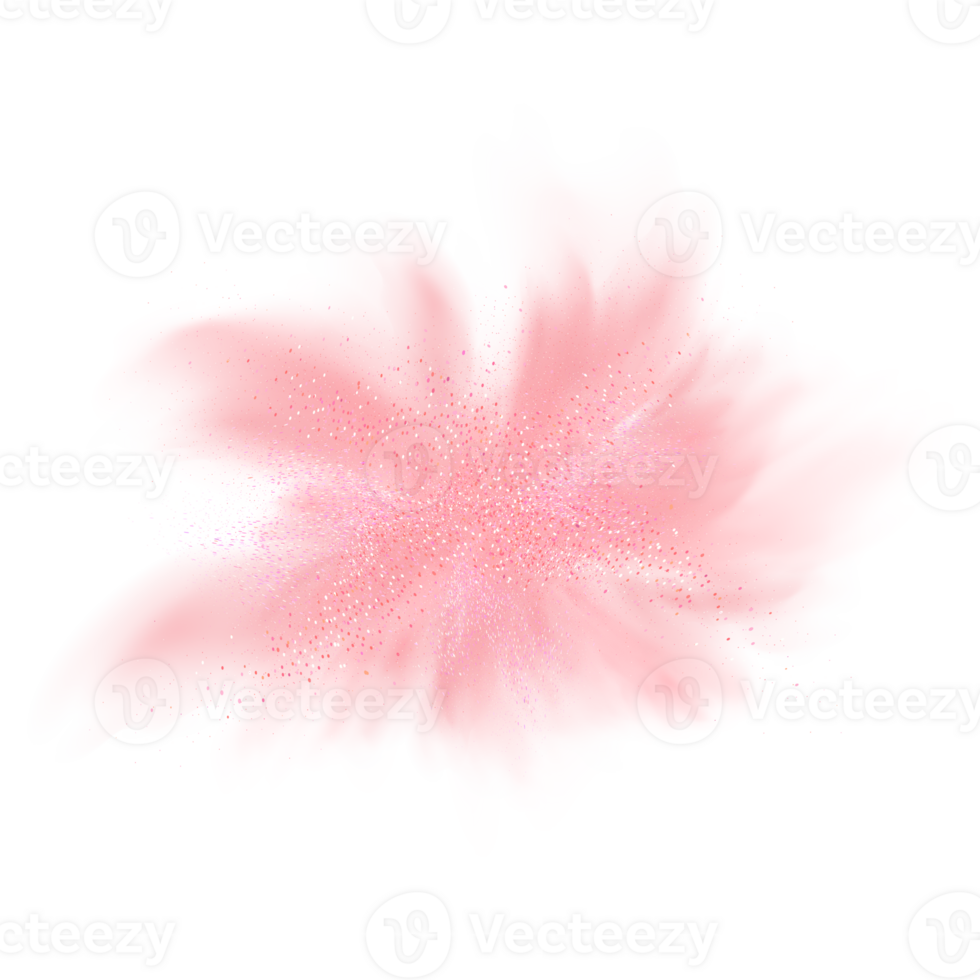 Pink powder dust with glittering shimmering swirls, shiny glitter design. Magical motion, sparkling lines on a black background. png