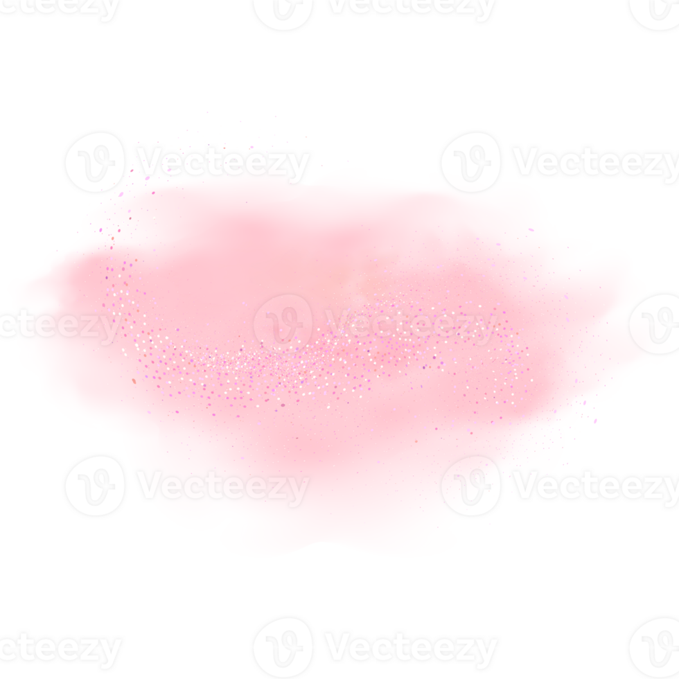Pink powder dust with glittering shimmering swirls, shiny glitter design. Magical motion, sparkling lines on a black background. png