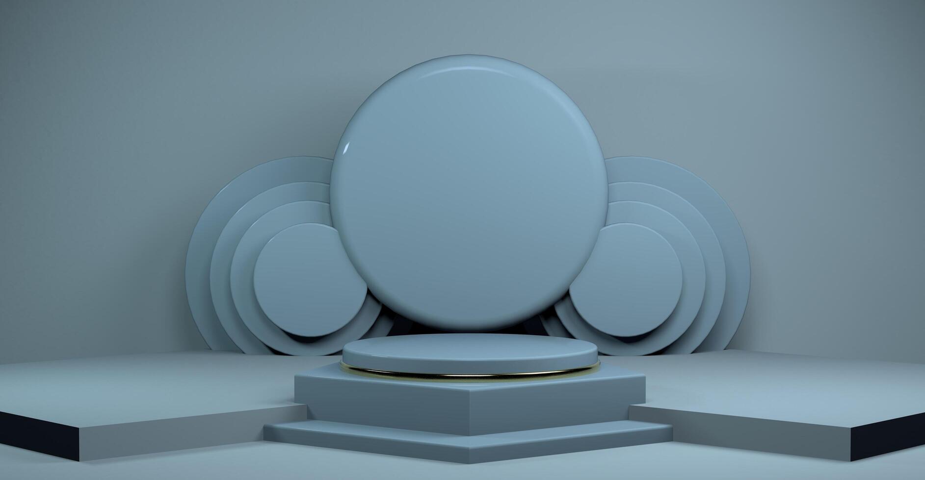 Background with Podium for promote product 3D render photo
