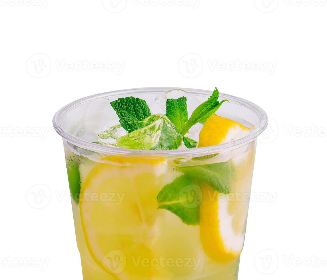 Fresh summer lemonade with citrus, orange photo