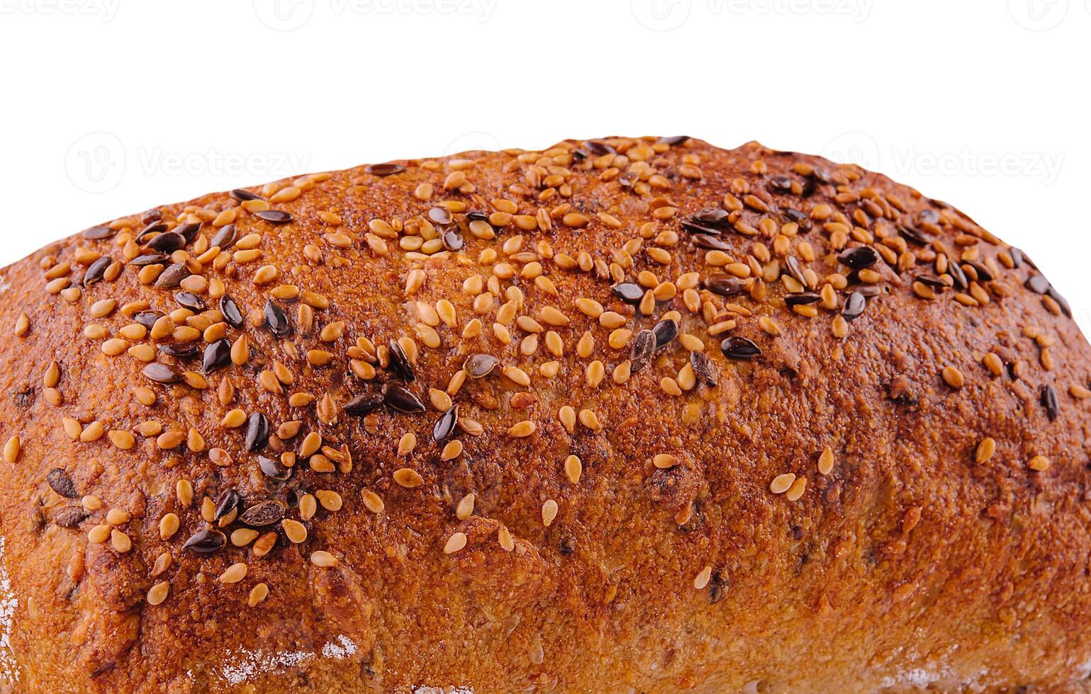 Gluten free multi seed bread with linseed isolated photo