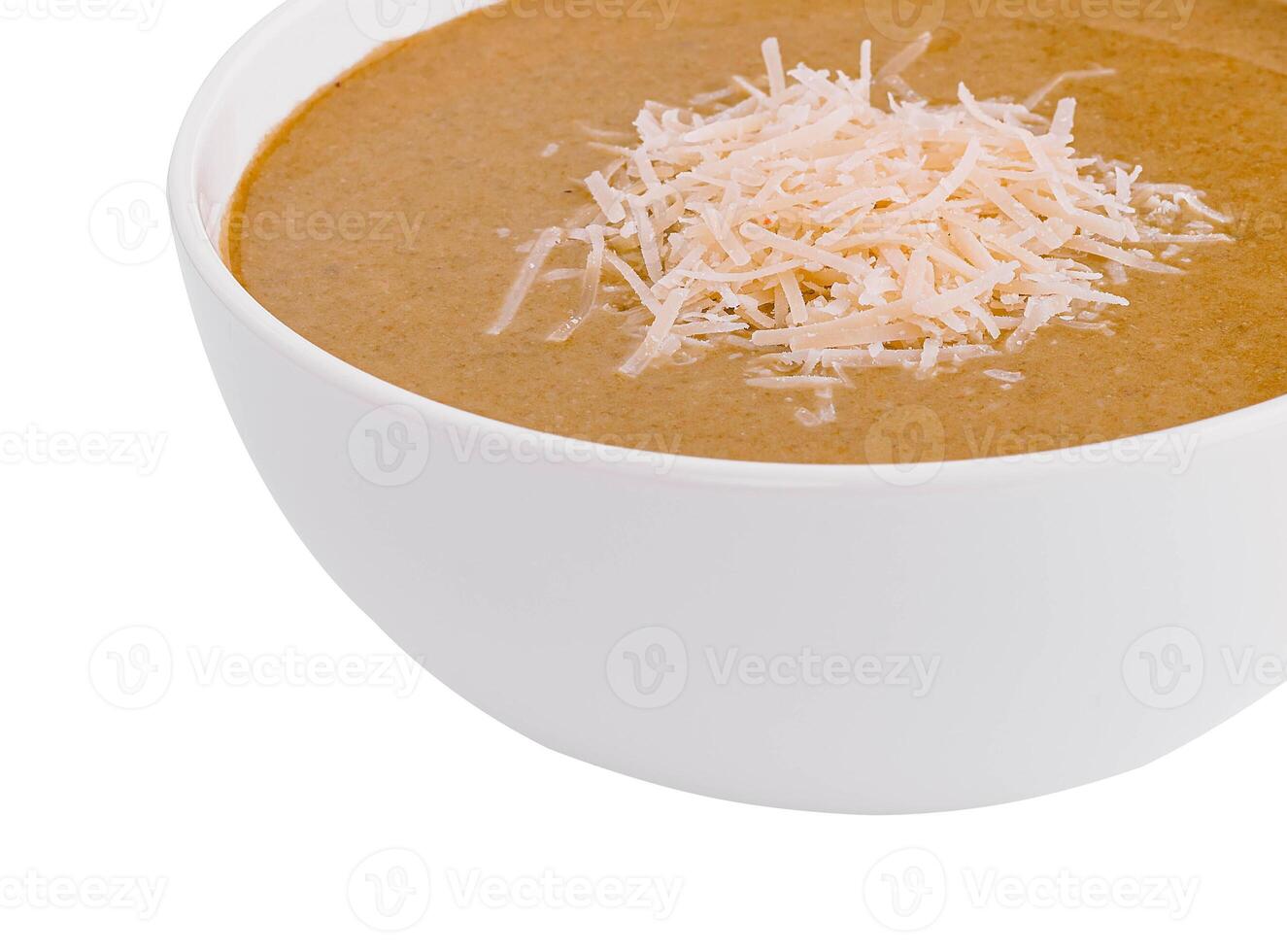 Pumpkin cream soup with cheese photo