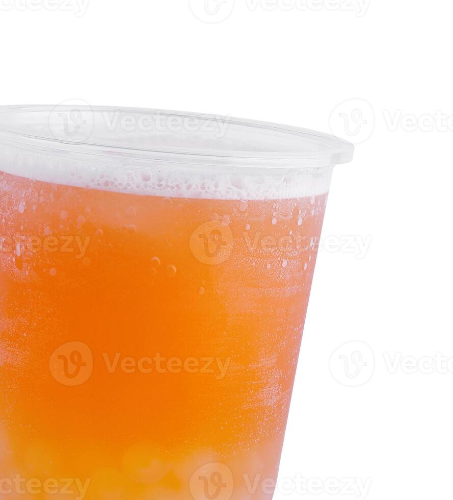 Iced milk tea with bubble isolated photo