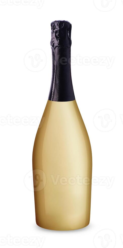 Elegant champagne bottle on white background photo