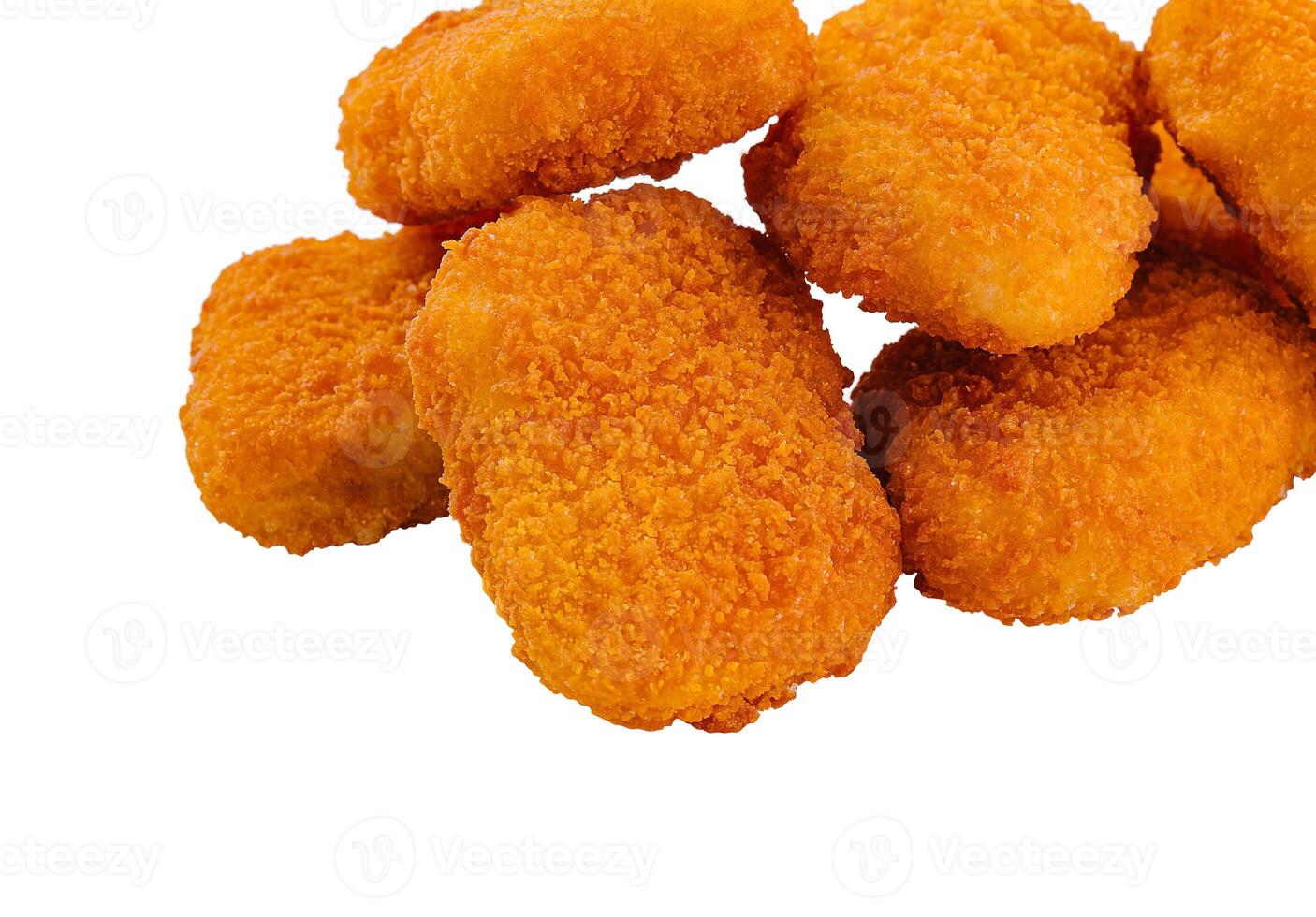 Crispy chicken nuggets isolated on white photo