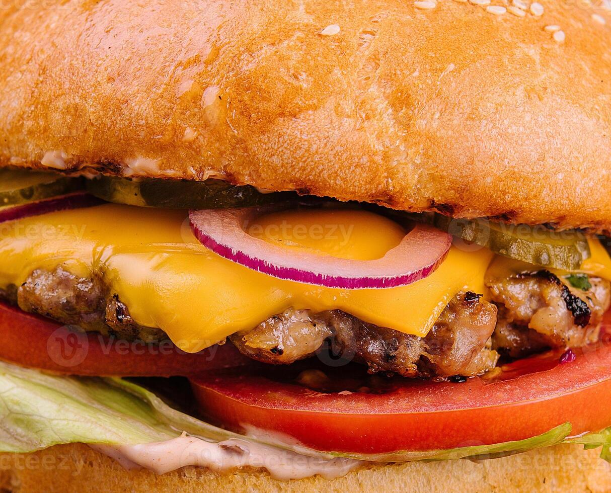 Burger, hamburger close up or macro photo
