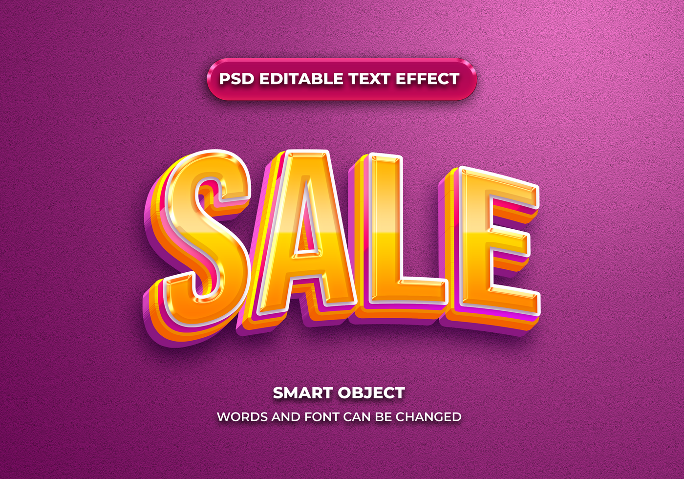 sale 3d editable text effect style psd