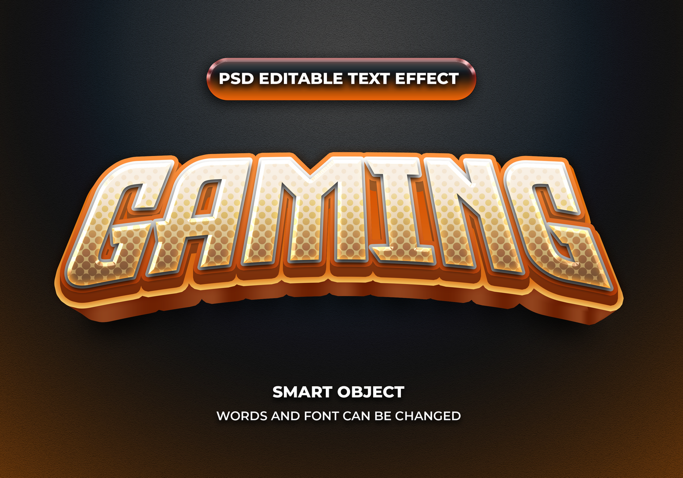 gaming 3d editable text effect style psd