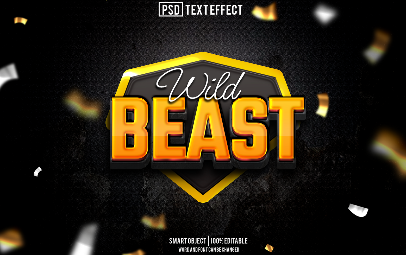 beast text effect, font editable, typography, 3d text psd