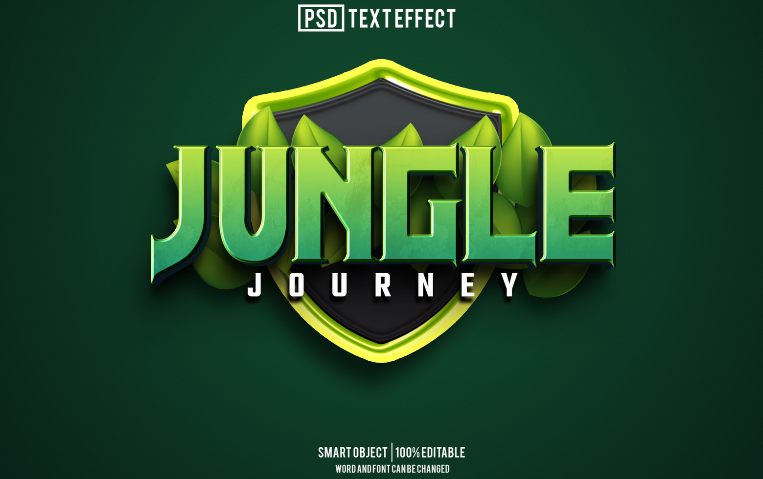 jungle text effect, font editable, typography, 3d text psd