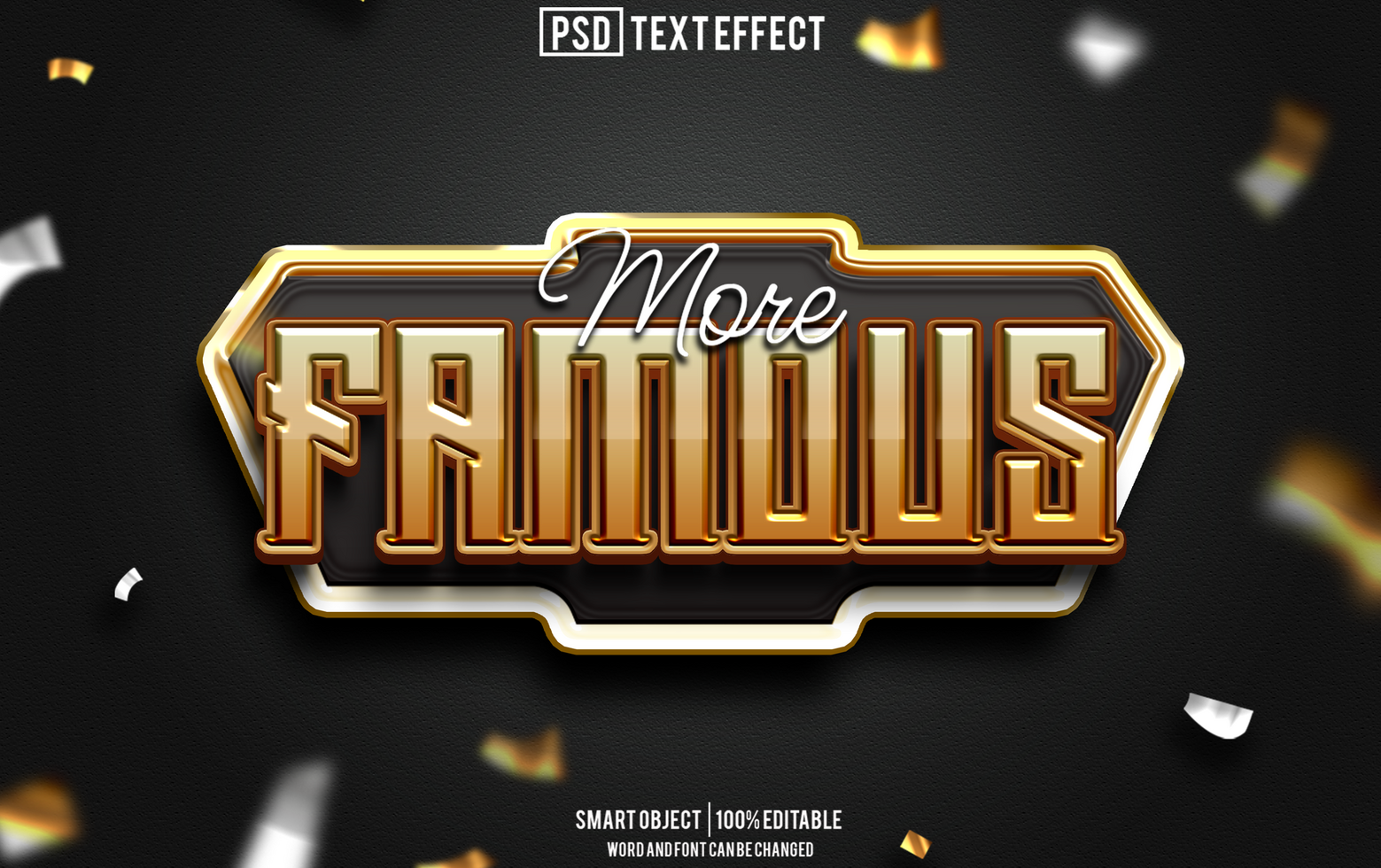 famous text effect, font editable, typography, 3d text psd