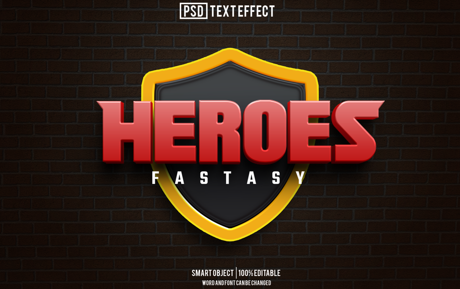 heroes text effect, font editable, typography, 3d text psd