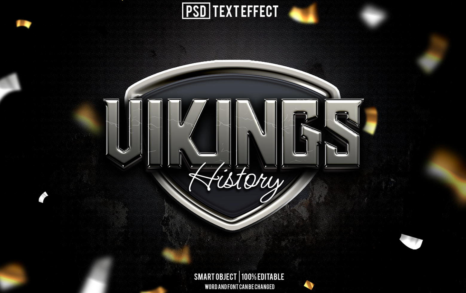 viking text effect, font editable, typography, 3d text psd
