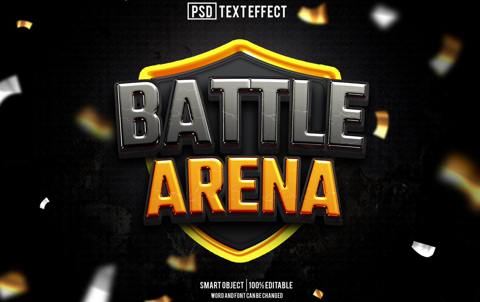 battle arena text effect, font editable, typography, 3d text psd