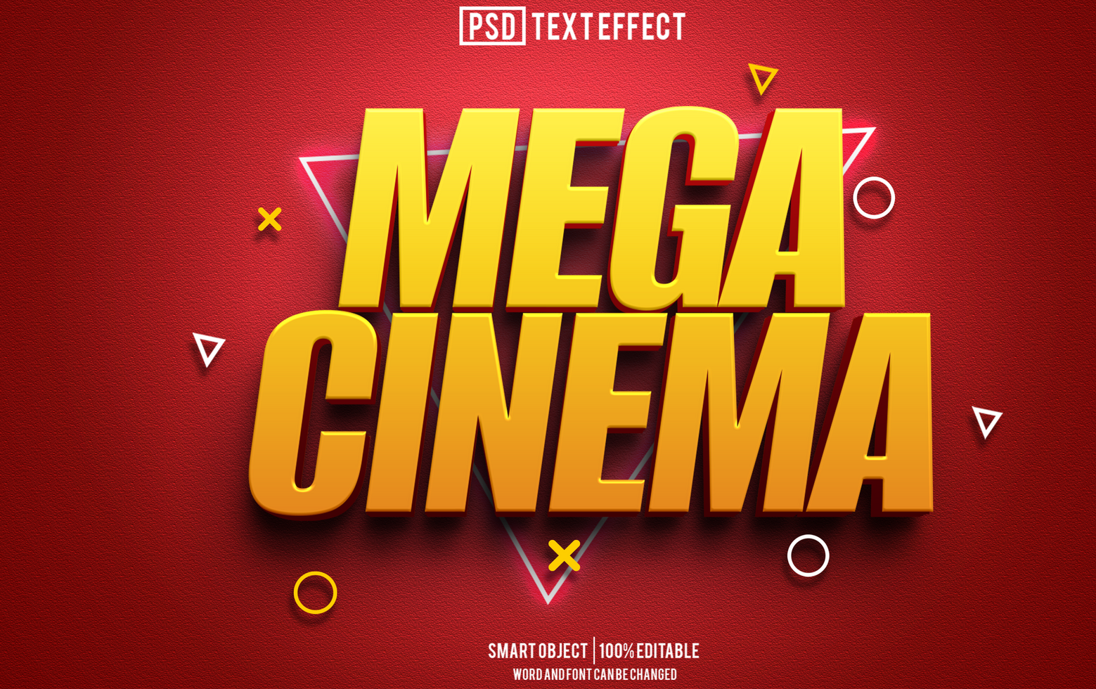 mega cinema text effect, font editable, typography, 3d text psd