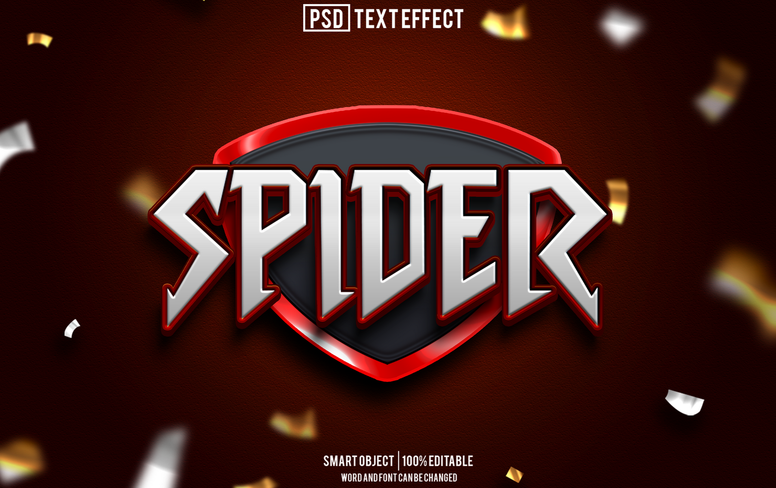 spider text effect, font editable, typography, 3d text psd