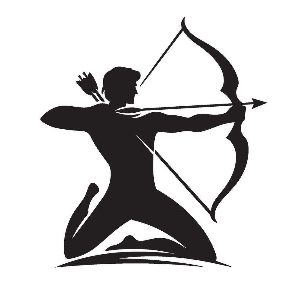 Silhouette of an Archer, Sagittarius, Zodiac Signs vector